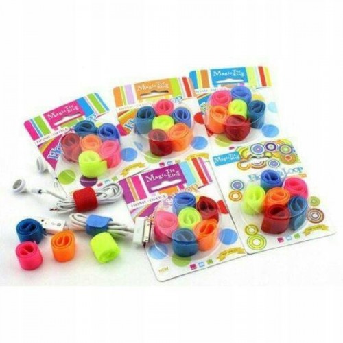 Kabelių organizatorius - Dvipusis "Velcro" 6 spalvos - Kabelių organizatorius - Dvipusis "Velcro" 6 spalvos -