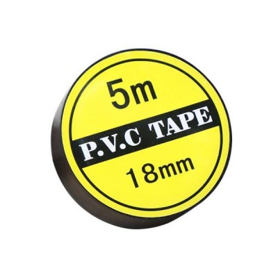Izoliacinė juosta 18 mm x 5 m - juoda - PVC apsauginė