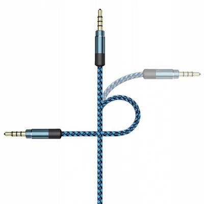 Mini jack 3,5 mm kabelis - 2 m nailono - adapteris 2x mini jack