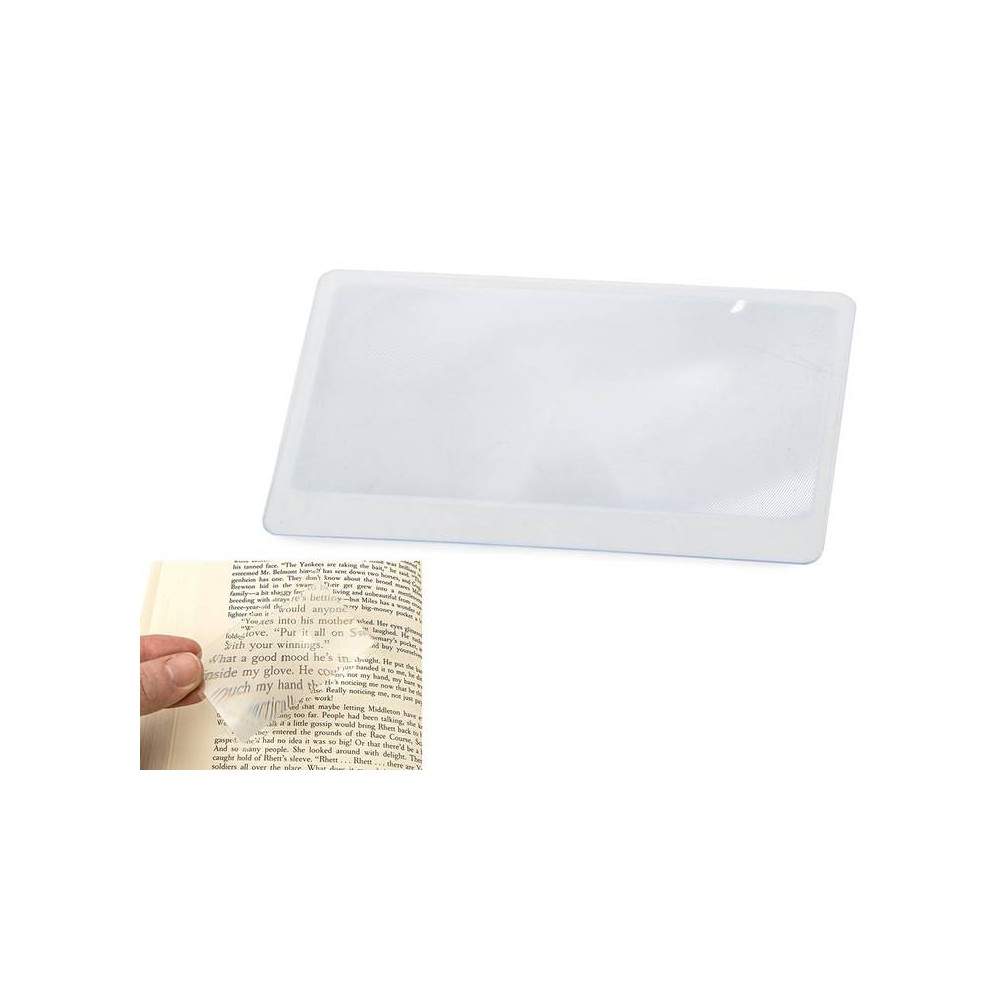 5x didinamasis stiklas skaitymui - 85x55 mm lakštas - Fresnelio 5x didinamasis stiklas skaitymui - 85x55 mm lakštas - Fresnelio