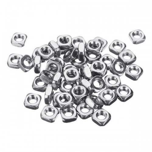 Kvadratinė veržlė - M6 10x10 mm - 10 vnt - raktas - aliuminio