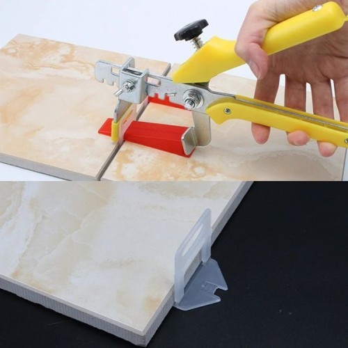 Plytelių išlyginimo sistema - 1 mm spaustukas - balta - 100