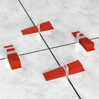 Plytelių išlyginimo sistema - 1 mm spaustukas - balta - 100