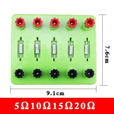 Rezistoriai ant 5Ω10Ω15Ω20Ω pagrindo - eksperimentams ir