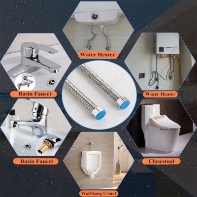 Nerūdijančio plieno vandens žarna 201 - 20 cm - 1/2 colio -