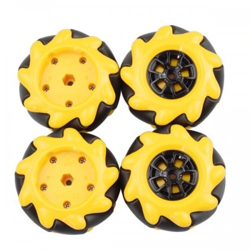 "Mecanum" ratas 60 mm kairė + dešinė - 2 poros - Ratai robotams "Mecanum" ratas 60 mm kairė + dešinė - 2 poros - Ratai robotams