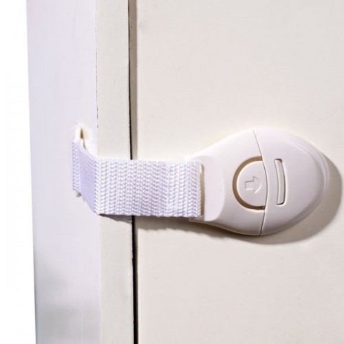 Spintos stalčiaus užraktas iš audinio - balta - atidarymo Spintos stalčiaus užraktas iš audinio - balta - atidarymo