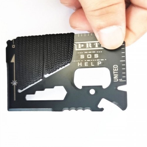 Išgyvenimo kortelė - MULTITOOL - SOS HELP - juodos spalvos -