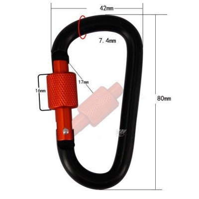 Aliuminio kabliukas 80 mm, užsukamas varžtais - juoda - s-D -