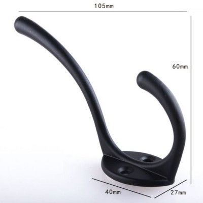 Dvigubas sieninis laikiklis - juoda - A2822 - Metalinis