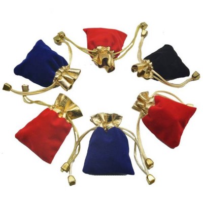 Zomšinis krepšys - mėlyna 12x15cm - Juvelyrinių dirbinių dovanų