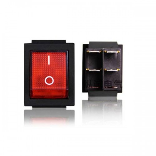 Klavišinis jungiklis KCD7 - raudona - įjungimo / išjungimo