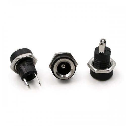 DC 022B 2,1/5,5 mm maitinimo lizdas - prisukamas - Kištukas