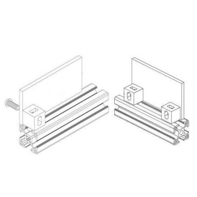 Tvirtinimo blokas aliuminio profiliams jungti 2020 - Plastikinė