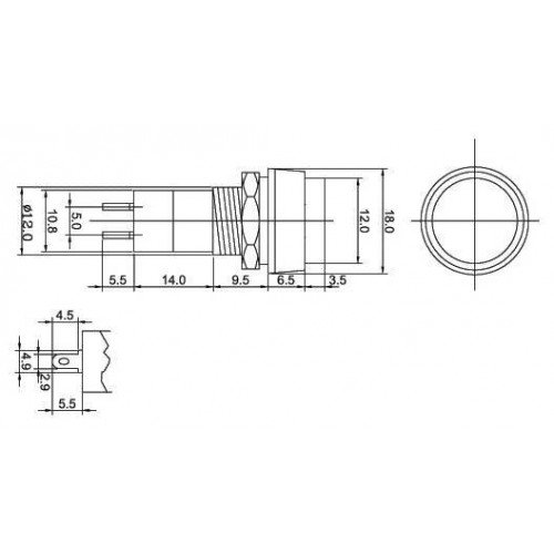 PBS mygtukas-11A - 250V 3A - monostabilus - apvalus -