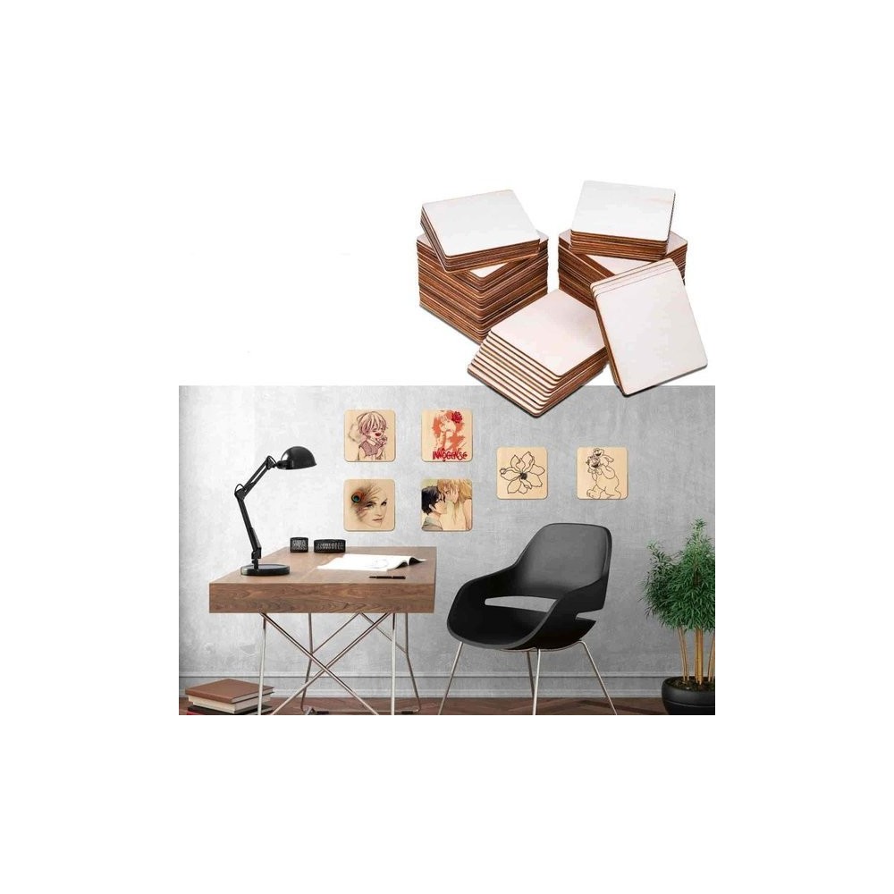 Fanera 3 mm 100x100 mm - suapvalinta lenta, skirta raižyti ir Fanera 3 mm 100x100 mm - suapvalinta lenta, skirta raižyti ir