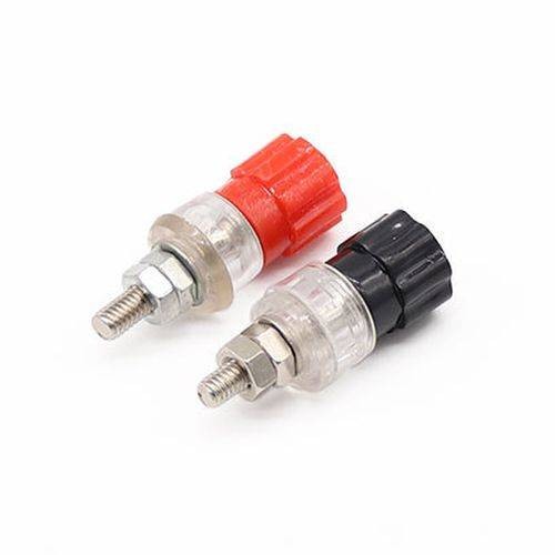 4 mm varžtinė jungtis - juoda - šakutės gnybtų lizdas - 4 mm varžtinė jungtis - juoda - šakutės gnybtų lizdas -