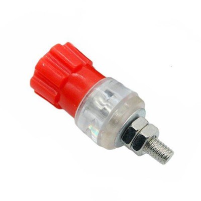 4 mm varžtinė jungtis - raudona - šakutės gnybtų lizdas -