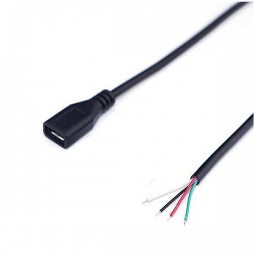 Mikro USB lizdas su 30 cm kabeliu - maitinimo Mikro USB lizdas su 30 cm kabeliu - maitinimo