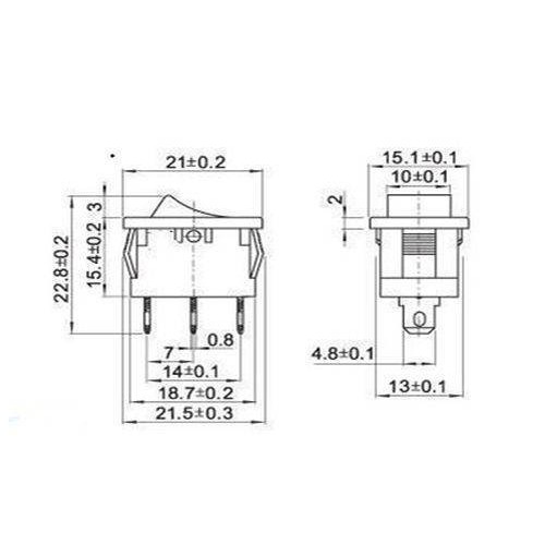 Kibernetinis jungiklis bistabilus KCD1 - juoda - 21x15 mm - Kibernetinis jungiklis bistabilus KCD1 - juoda - 21x15 mm -