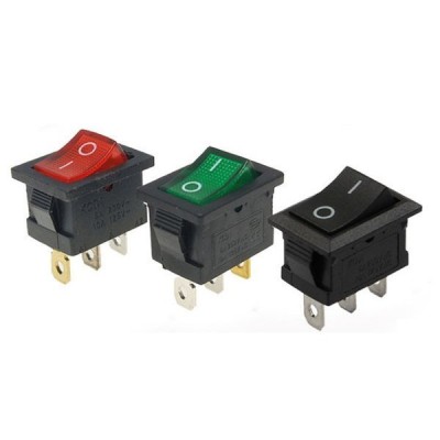 Kibernetinis jungiklis, bistabilus KCD1-101 - juoda - 21x15 mm