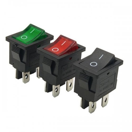 Kibernetinis jungiklis bistabilus KCD1-4 - žalias - 15x21 mm - Kibernetinis jungiklis bistabilus KCD1-4 - žalias - 15x21 mm -