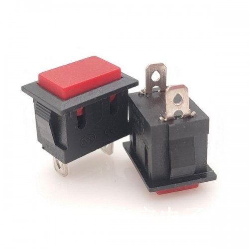 Momentinis mygtukas KCD1-101 2PIN - 250V 6A - raudona - Momentinis mygtukas KCD1-101 2PIN - 250V 6A - raudona -