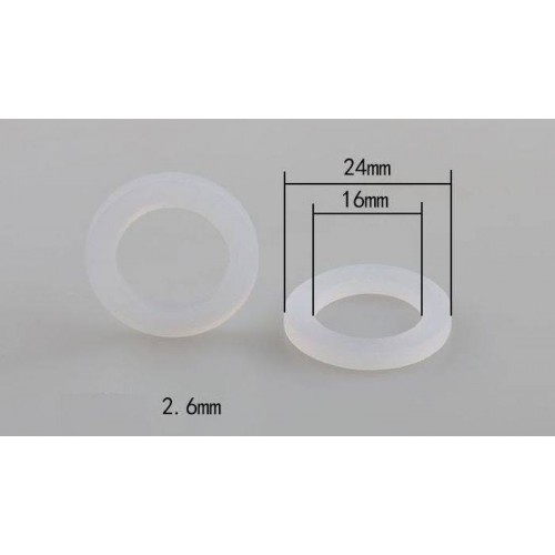 Plokščia silikoninė tarpinė 24/16 mm - 5 vnt - skalbimo mašinos Plokščia silikoninė tarpinė 24/16 mm - 5 vnt - skalbimo mašinos