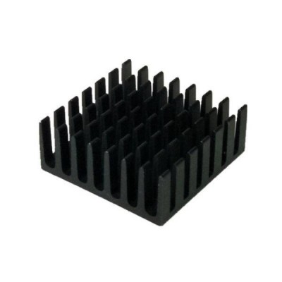Ekstruzinis aliuminio radiatorius - 28x28x11 mm juodos spalvos