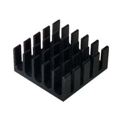 Ekstruzinis aliuminio radiatorius - 22x22x10 mm juodos spalvos