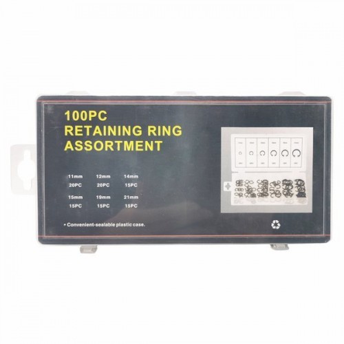 100 vienetų E spaustukų rinkinys-klipai - 11-21 mm-Pagrindinis 100 vienetų E spaustukų rinkinys-klipai - 11-21 mm-Pagrindinis