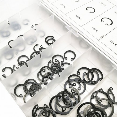 100 vienetų E spaustukų rinkinys-klipai - 11-21 mm-Pagrindinis 100 vienetų E spaustukų rinkinys-klipai - 11-21 mm-Pagrindinis