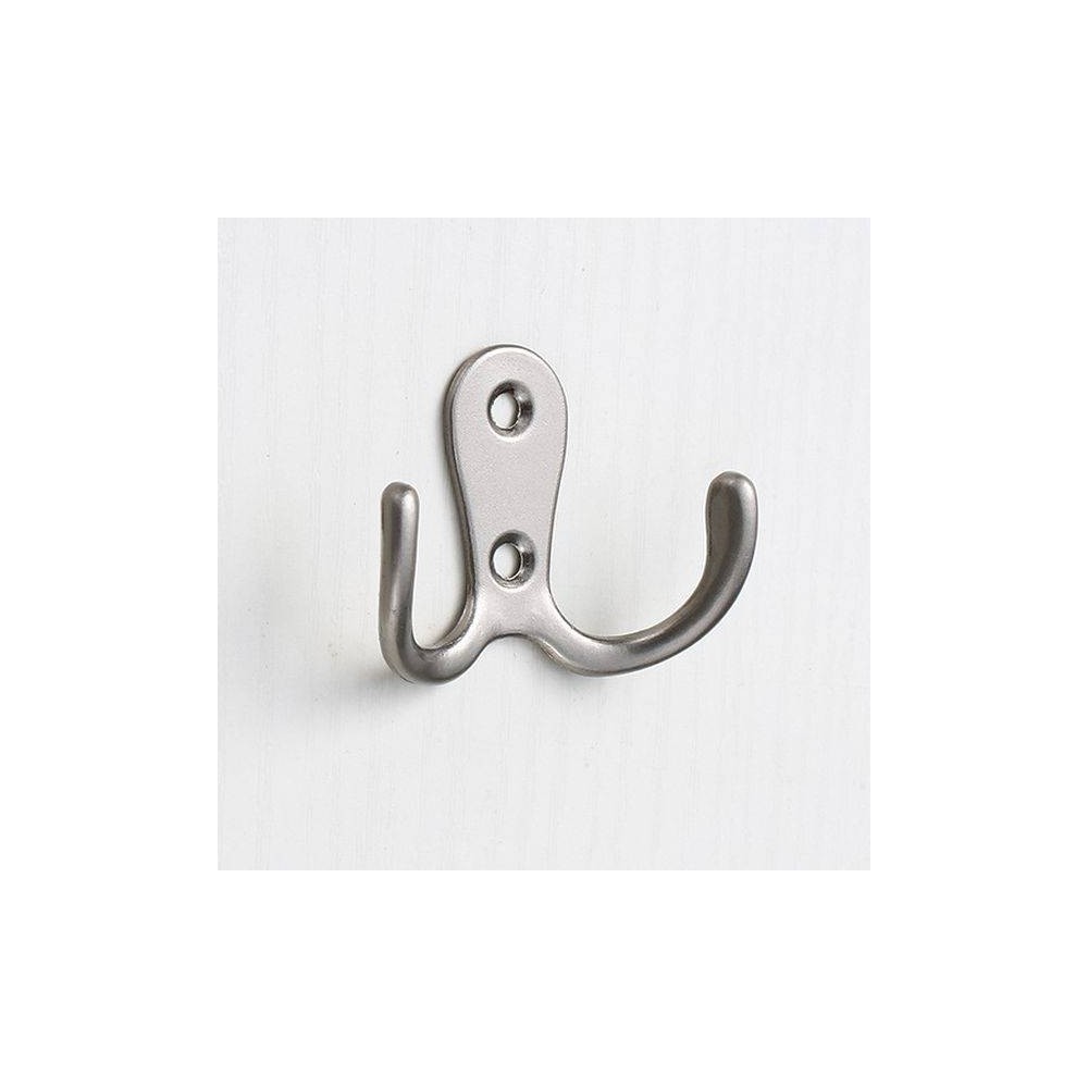 Dvigubas sieninis kablys - sidabras - matas - A2700 - Metalinis Dvigubas sieninis kablys - sidabras - matas - A2700 - Metalinis