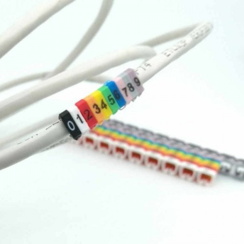Kabelio žymeklis 5 mm - Kabelių organizatoriaus skaitmuo 0-9 - Kabelio žymeklis 5 mm - Kabelių organizatoriaus skaitmuo 0-9 -