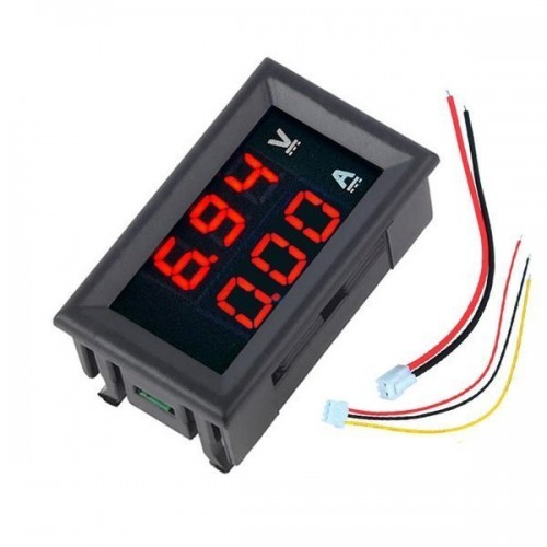 Voltmetras ir ampermetras 0-100V - 100A - 0.28' Raudona/raudona