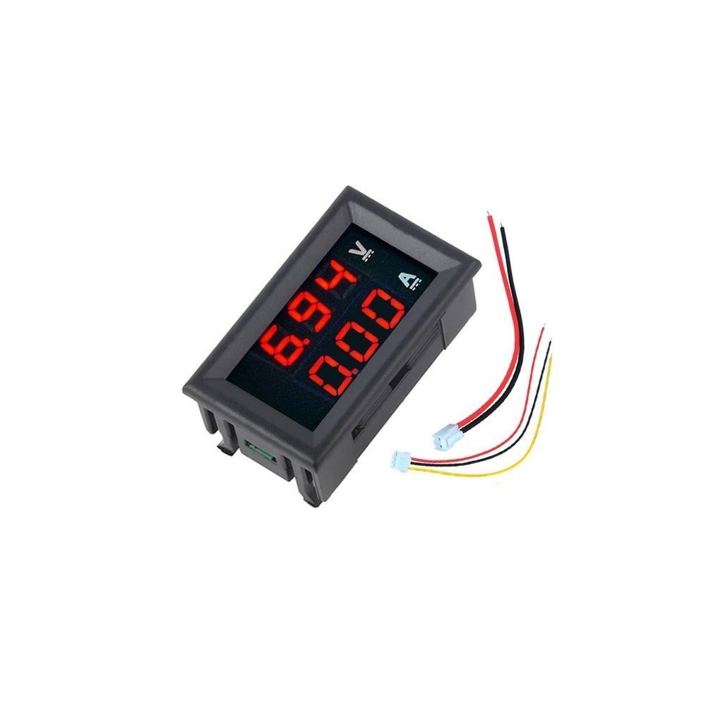 Voltmetras ir ampermetras 0-100V - 100A - 0.28' Raudona/raudona