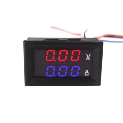 Voltmetras ir ampermetras 0-100V - 100A - 0.28' Raudona/raudona