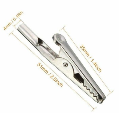 Laboratorinis krokodilas 51 mm - neizoliuotas gnybtas - 10