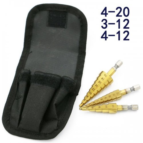 Kūginiai grąžtai 3 vnt - 4-20 mm 4-12 mm 3-12 mm - metalas - Kūginiai grąžtai 3 vnt - 4-20 mm 4-12 mm 3-12 mm - metalas -