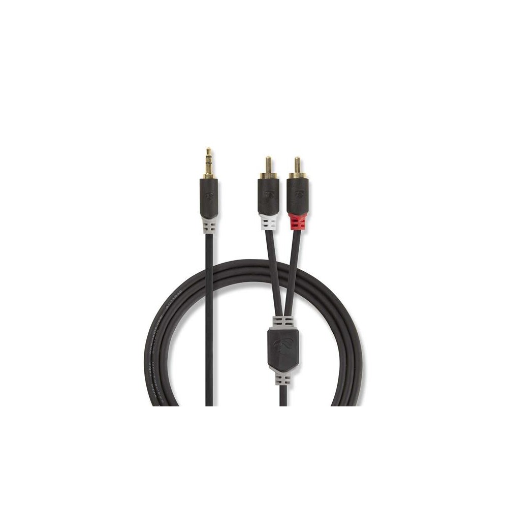 Kabelio lizdas 3,5 mm stereo/2x RCA 0,5 m NEDIS