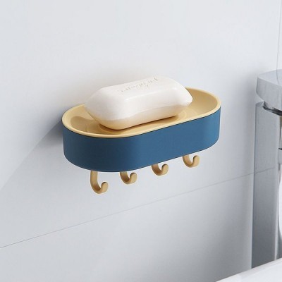 Muilo laikiklis su kabliukais - balta - Muilo indas - Sieninė