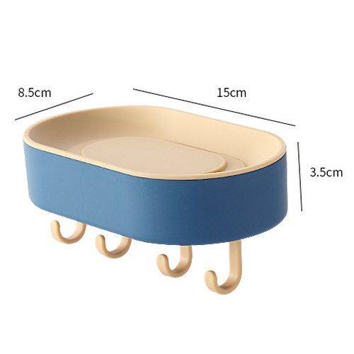 Muilo laikiklis su kabliukais - balta - Muilo indas - Sieninė Muilo laikiklis su kabliukais - balta - Muilo indas - Sieninė