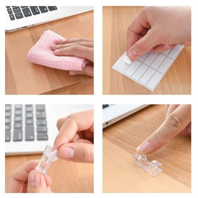 Kabelių organizatorius 10 mm - 16 vienetų skaidrių - vielos