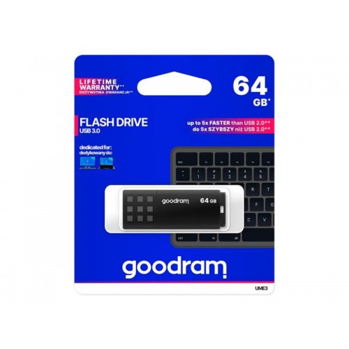 Blykstė GOODRAM USB 3.0 64GB balta-juoda-USB atmintukai