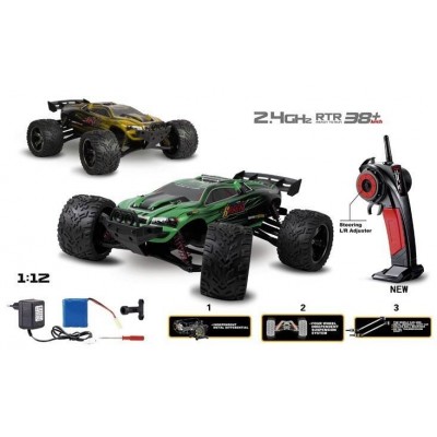 Truggy Racer 2WD 1:12 2.4GHz RTR - Geltona-Pagrindinis